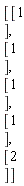 Vector(5, {(1) = 1, (2) = 1, (3) = 1, (4) = 1, (5) = 2})