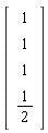 Vector(4, {(1) = 1, (2) = 1, (3) = 1, (4) = 1/2})