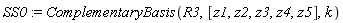 SS0 := ComplementaryBasis(R3, [z1, z2, z3, z4, z5], k)