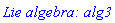 `Lie algebra: alg3`
