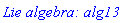 `Lie algebra: alg13`