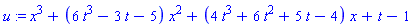 x^3+(6*t^3-3*t-5)*x^2+(4*t^3+6*t^2+5*t-4)*x+t-1