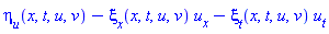 eta[u](x, t, u, v)-xi[x](x, t, u, v)*u[x]-xi[t](x, t, u, v)*u[t]