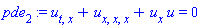 pde[2] := u[t, x]+u[x, x, x]+u[x]*u = 0