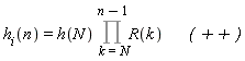 h[i](n) = h(N)*(Product(R(k)*`     ( ++ )`, k = N .. n-1))