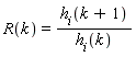 R(k) = h[i](k+1)/h[i](k)