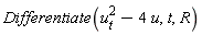 Differentiate(u[t]^2-4*u, t, R)
