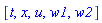 [t, x, u, w1, w2]