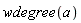 wdegree(a)