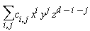 (&sum;)c[i,j] x^i y^j z^(d-i-j)