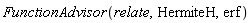 FunctionAdvisor(relate, HermiteH, erf)