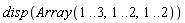 disp(Array(1 .. 3, 1 .. 2, 1 .. 2))
