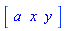 Array([a, x, y])