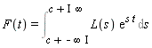 F(t) = Int(L(s)*exp(s*t), s = c-infinity*I .. c+I*infinity)