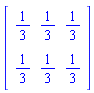 Matrix([[1/3, 1/3, 1/3], [1/3, 1/3, 1/3]])