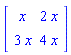 Array([[x, 2*x], [3*x, 4*x]])