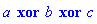 a xor b xor c