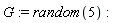 G := random(5)