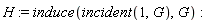 H := induce(incident(1, G), G)