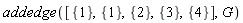 addedge([{1}, {1}, {2}, {3}, {4}], G)