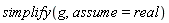 simplify(g, assume = real)