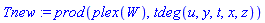 prod(plex(W), tdeg(u, y, t, x, z))