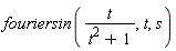 fouriersin(t/(t^2+1), t, s)
