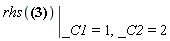 eval(rhs(y(x) = ((Int(exp(-exp(x))/ln(x)^2, x))*_C1+_C2)*ln(x)), [_C1 = 1, _C2 = 2])