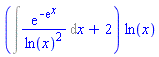 (Int(exp(-exp(x))/ln(x)^2, x)+2)*ln(x)