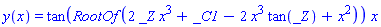 y(x) = tan(RootOf(2*_Z*x^3+_C1-2*x^3*tan(_Z)+x^2))*x