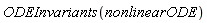 ODEInvariants(nonlinearODE)