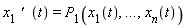 x[1]*`' `*t = P[1](x[1](t), `...`, x[n](t))