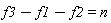 f3-f1-f2 = n