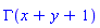 GAMMA(x+y+1)
