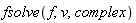 fsolve(f, v, complex)