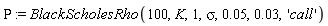 Rho := BlackScholesRho(100, K, 1, sigma, 0.5e-1, 0.3e-1, 'call')