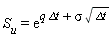 S[u] = exp(q*`&Delta;t`+sigma*sqrt(`&Delta;t`))