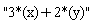 "3*(x)+2*(y)"