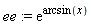 ee := exp(arcsin(x))