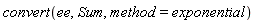 convert(ee, Sum, method = exponential)