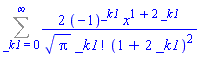 Sum(2*(-1)^_k1*x^(1+2*_k1)/(Pi^(1/2)*factorial(_k1)*(1+2*_k1)^2), _k1 = 0 .. infinity)