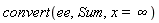convert(ee, Sum, x = infinity)
