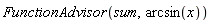 FunctionAdvisor(sum, arcsin(x))