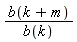 b(k+m)/b(k)