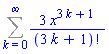 Sum(3*x^(3*k+1)/factorial(3*k+1), k = 0 .. infinity)