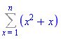 Sum(x^2+x, x = 1 .. n)