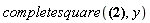 completesquare((x-a)^2+y^2-2*y*b+b^2 = 23, y)