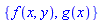 {f(x, y), g(x)}