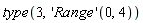 type(3, ('Range')(0, 4))