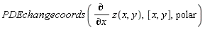 PDEchangecoords(diff(z(x, y), x), [x, y], polar)